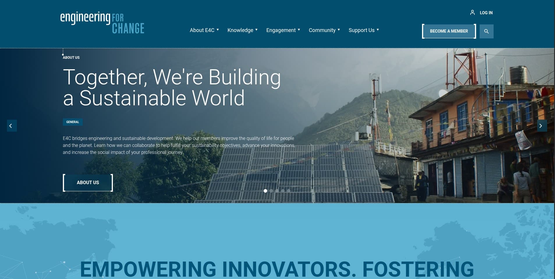 Engineering for Change home page: Together, We're Building a Sustainable World